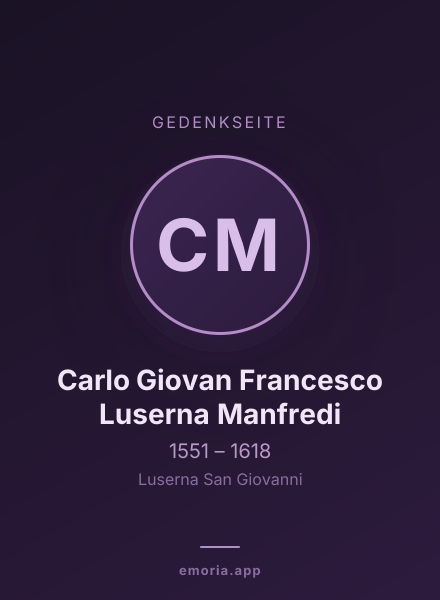 Gedenkportrait von Carlo Giovan Francesco Luserna Manfredi