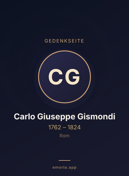 Gedenkportrait von Carlo Giuseppe Gismondi
