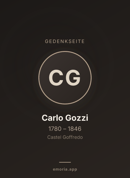 Gedenkportrait von Carlo Gozzi