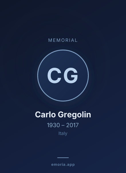 Memorial portrait of Carlo Gregolin