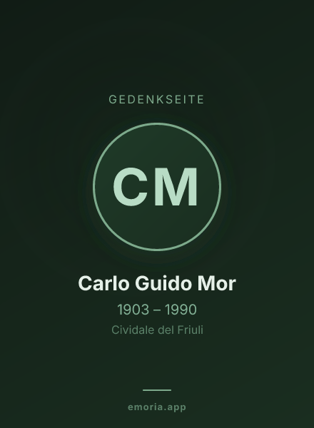 Gedenkportrait von Carlo Guido Mor