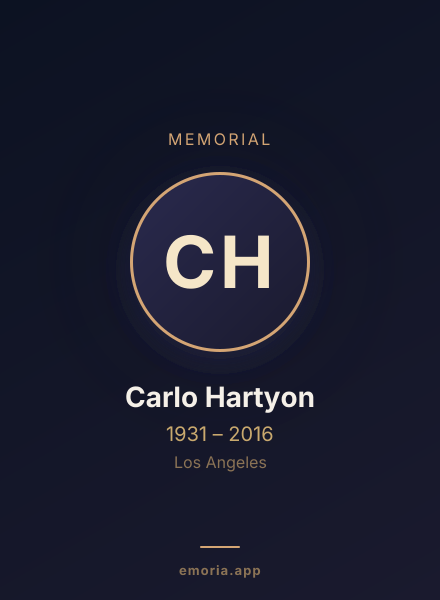 Memorial portrait of Carlo Hartyon