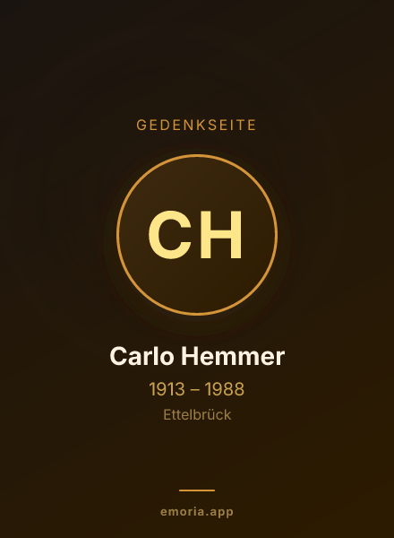 Gedenkportrait von Carlo Hemmer