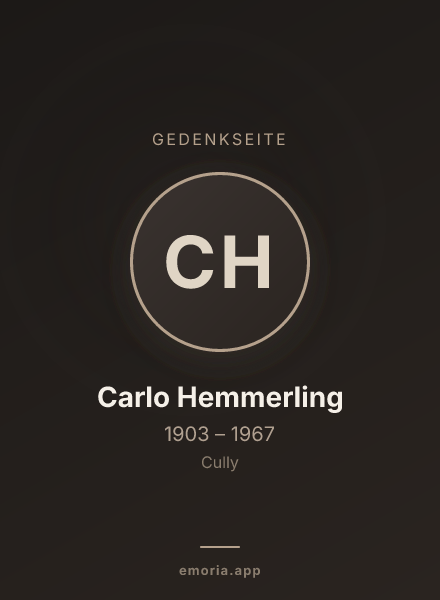 Gedenkportrait von Carlo Hemmerling