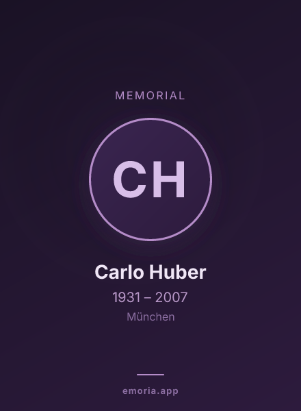 Memorial portrait of Carlo Huber
