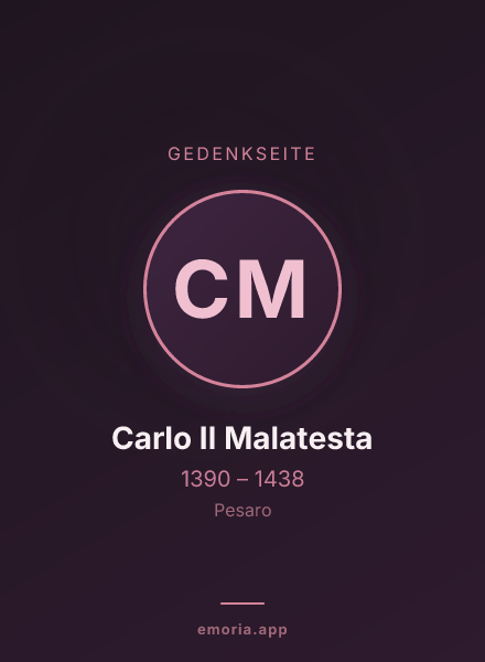 Gedenkportrait von Carlo II Malatesta