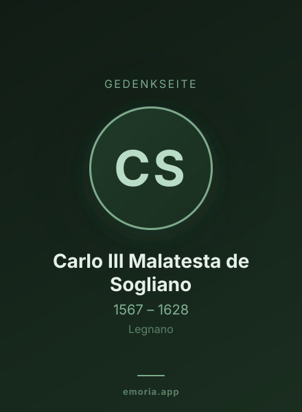 Gedenkportrait von Carlo III Malatesta de Sogliano