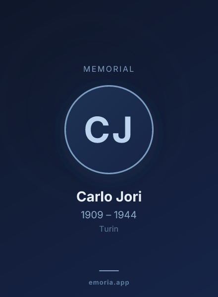 Memorial portrait of Carlo Jori