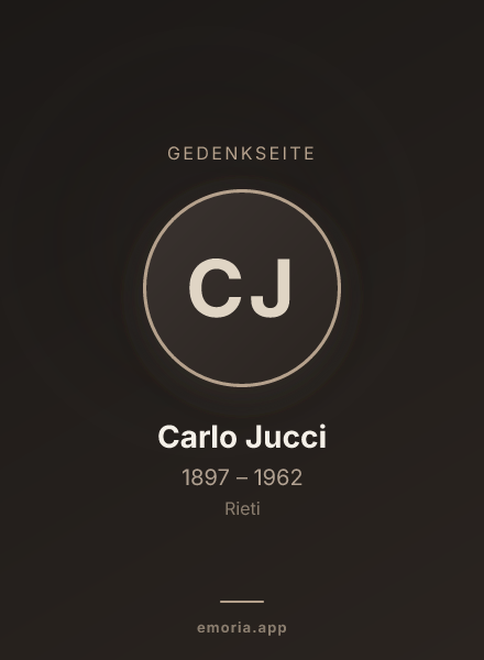 Gedenkportrait von Carlo Jucci