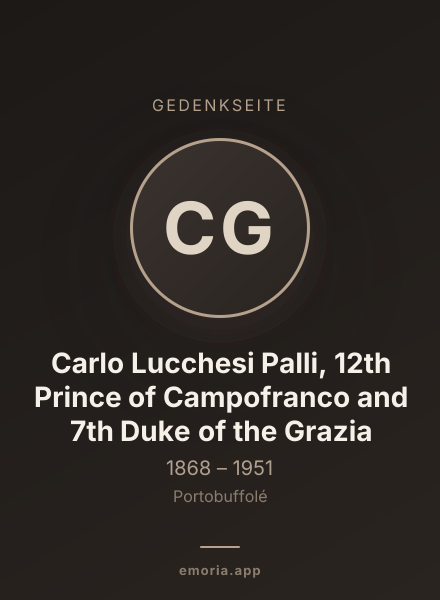 Gedenkportrait von Carlo Lucchesi Palli, 12th Prince of Campofranco and 7th Duke of the Grazia