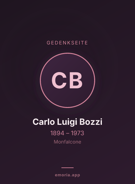Gedenkportrait von Carlo Luigi Bozzi