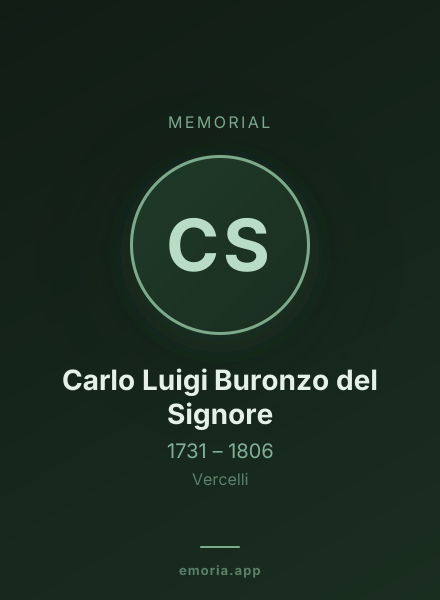 Memorial portrait of Carlo Luigi Buronzo del Signore