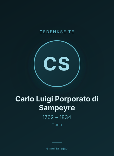 Gedenkportrait von Carlo Luigi Porporato di Sampeyre