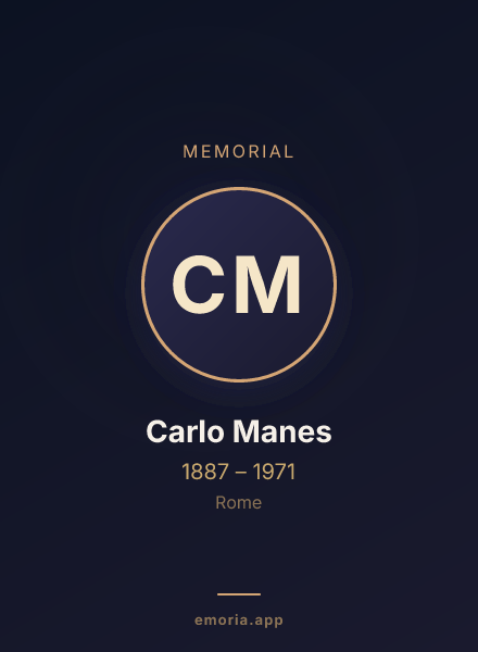 Memorial portrait of Carlo Manes