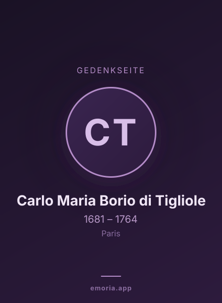 Gedenkportrait von Carlo Maria Borio di Tigliole