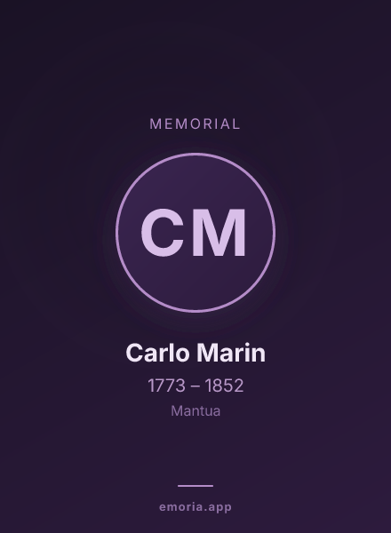 Memorial portrait of Carlo Marin