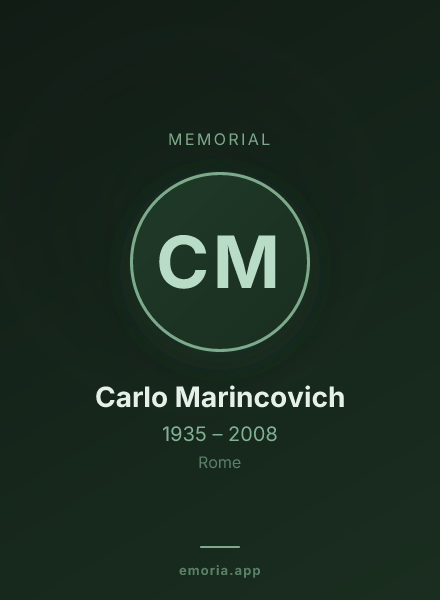 Memorial portrait of Carlo Marincovich