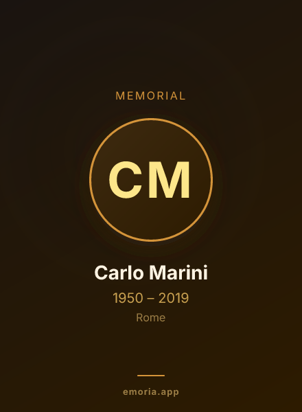 Memorial portrait of Carlo Marini