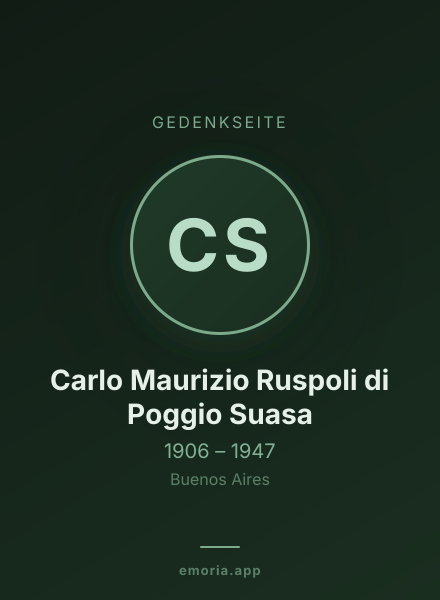 Gedenkportrait von Carlo Maurizio Ruspoli di Poggio Suasa