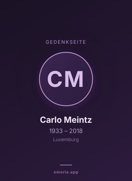 Gedenkportrait von Carlo Meintz