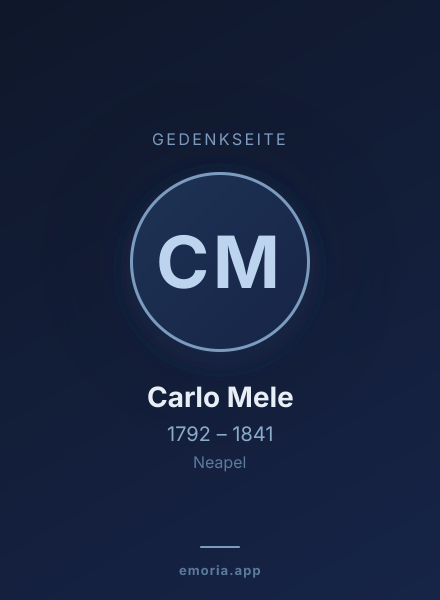 Gedenkportrait von Carlo Mele