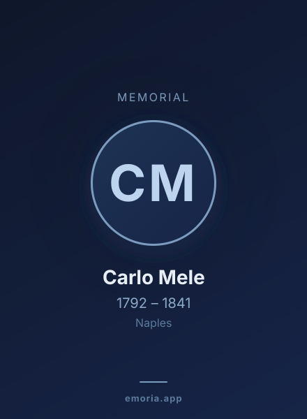 Memorial portrait of Carlo Mele