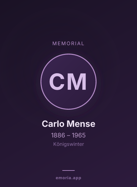 Memorial portrait of Carlo Mense