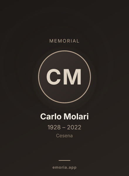 Memorial portrait of Carlo Molari