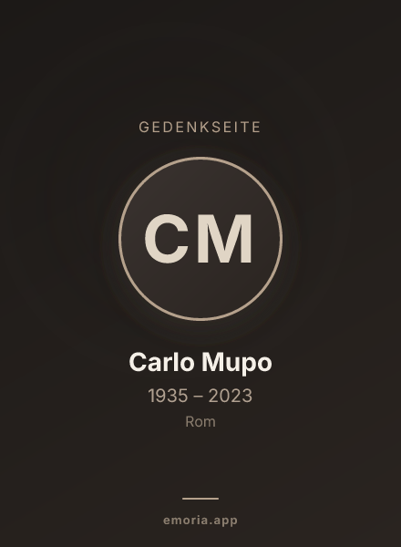 Gedenkportrait von Carlo Mupo