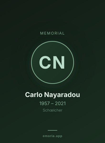 Memorial portrait of Carlo Nayaradou