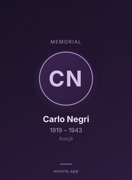 Memorial portrait of Carlo Negri