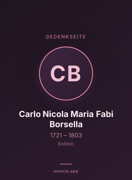 Gedenkportrait von Carlo Nicola Maria Fabi Borsella