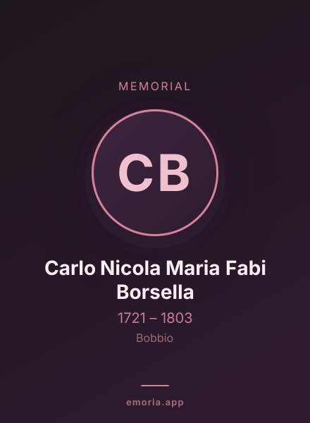 Memorial portrait of Carlo Nicola Maria Fabi Borsella