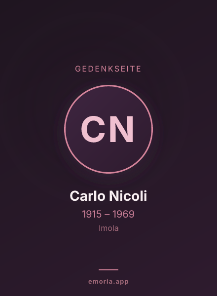 Gedenkportrait von Carlo Nicoli