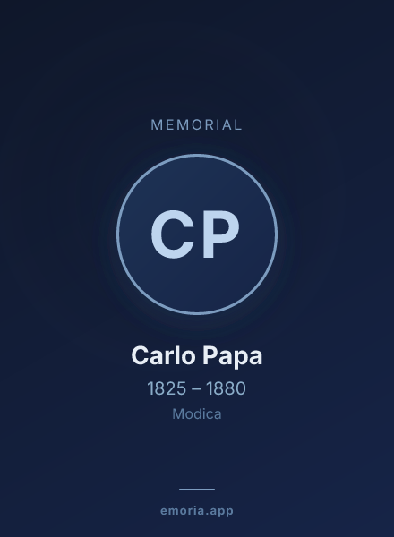 Memorial portrait of Carlo Papa