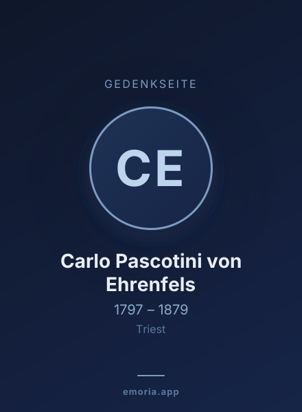 Gedenkportrait von Carlo Pascotini von Ehrenfels
