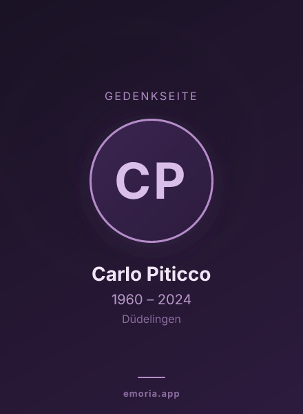 Gedenkportrait von Carlo Piticco