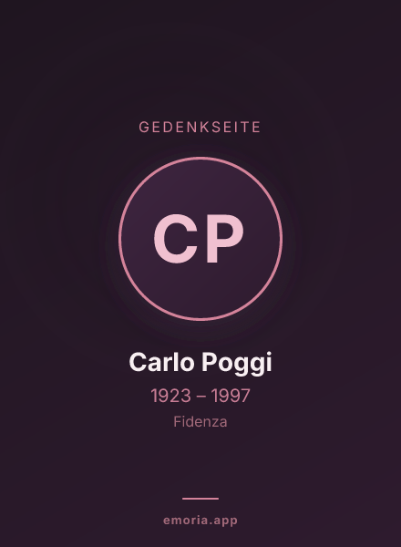 Gedenkportrait von Carlo Poggi