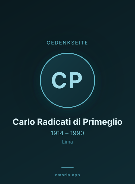 Gedenkportrait von Carlo Radicati di Primeglio