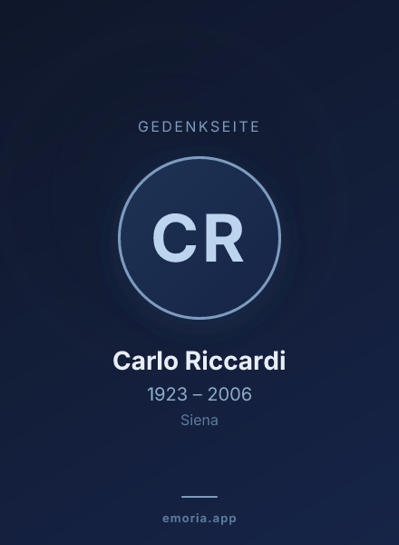 Gedenkportrait von Carlo Riccardi