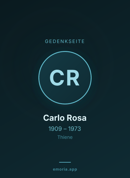 Gedenkportrait von Carlo Rosa