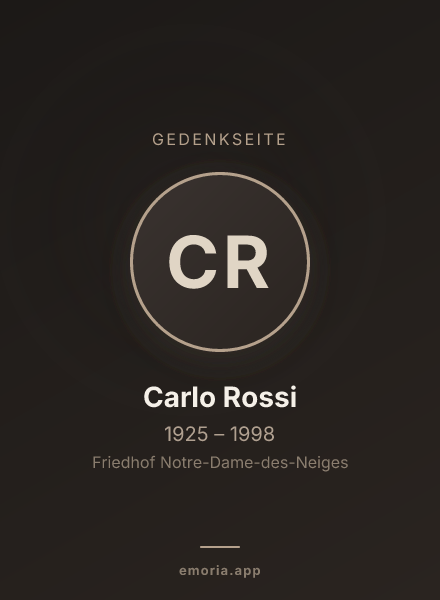 Gedenkportrait von Carlo Rossi