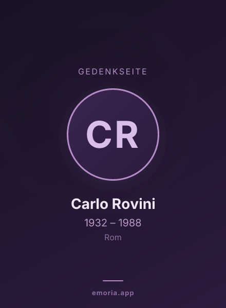 Gedenkportrait von Carlo Rovini