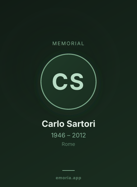 Memorial portrait of Carlo Sartori