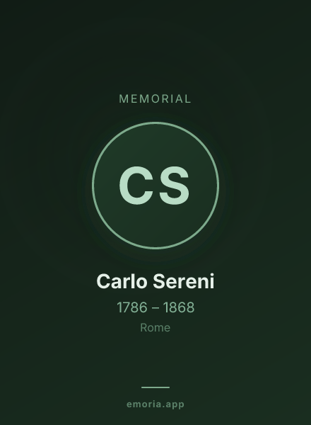 Memorial portrait of Carlo Sereni
