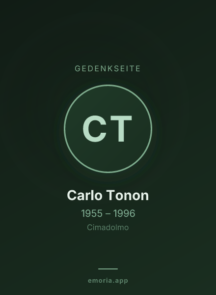 Gedenkportrait von Carlo Tonon