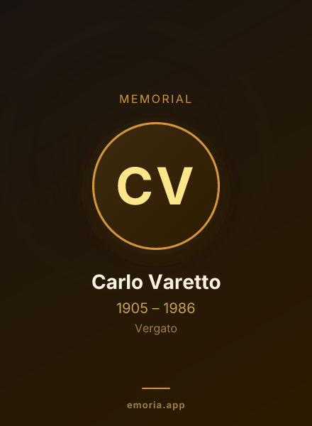 Memorial portrait of Carlo Varetto
