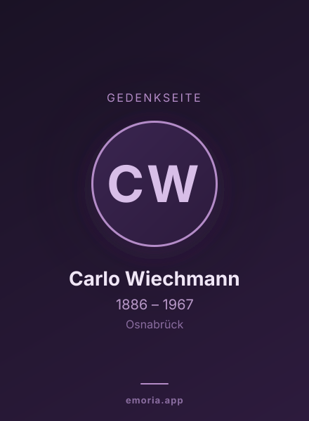 Gedenkportrait von Carlo Wiechmann