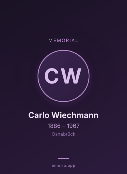 Memorial portrait of Carlo Wiechmann