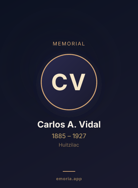 Memorial portrait of Carlos A. Vidal